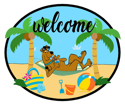 Scooby Beach Welcome Sign