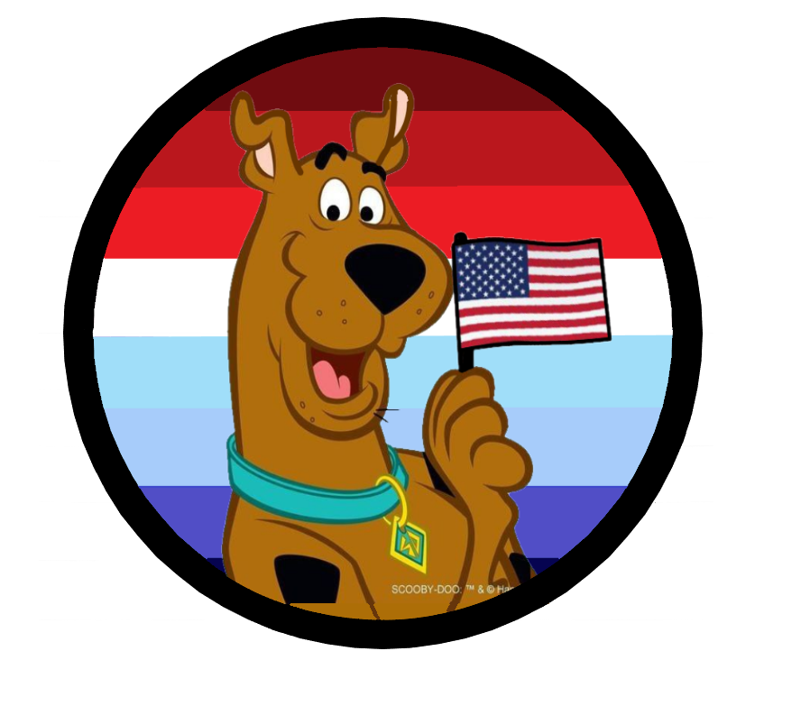 Scooby Patriotic Stripes Round Door Hanger Door Sign Decor, Scooby