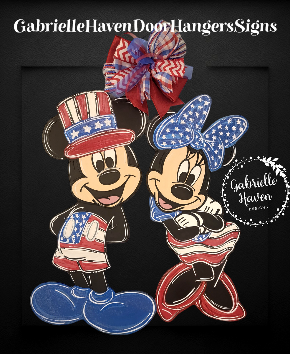 Personalized Minnie Mouse July 4th Us American Flag Red White Blue