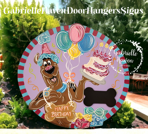 Scooby Happy Birthday, 3D Chalkboard piece included