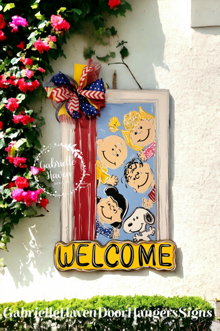 Welcome Sign, Snoopy Door Hanger
