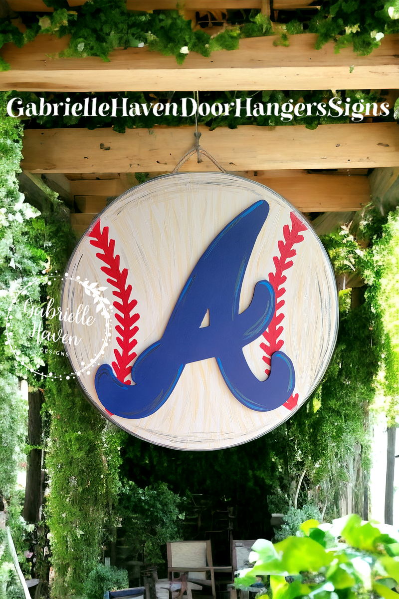 Atlanta Braves Baseball Wood Sign