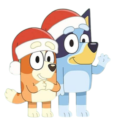 Bluey & Bingo Christmas Santa Hats