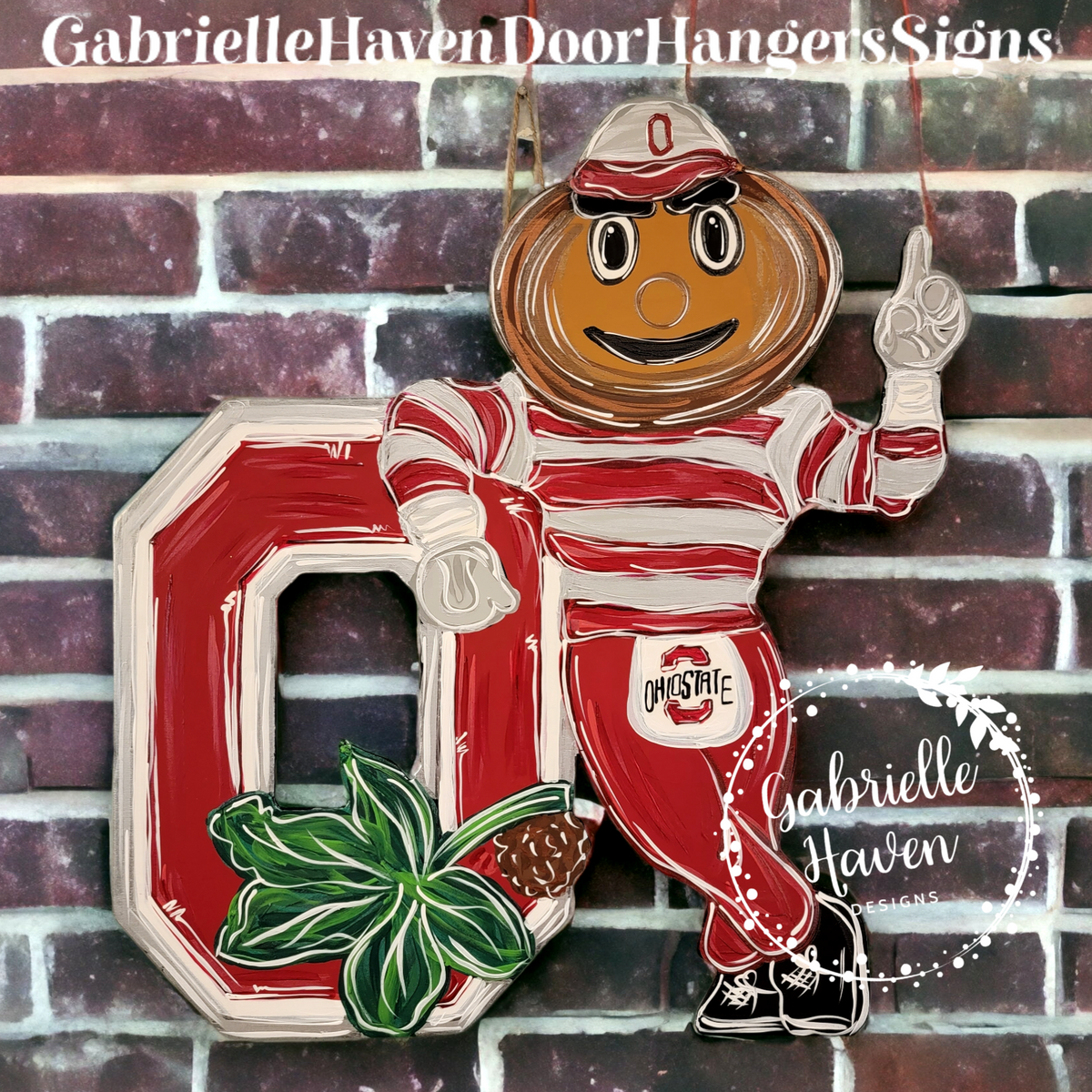 Ohio State Door Hanger Ohio State Buckeyes Ohio State Wreath the