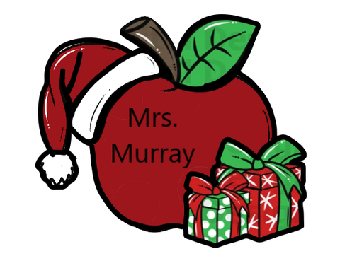 Teacher Christmas Apple Ornament