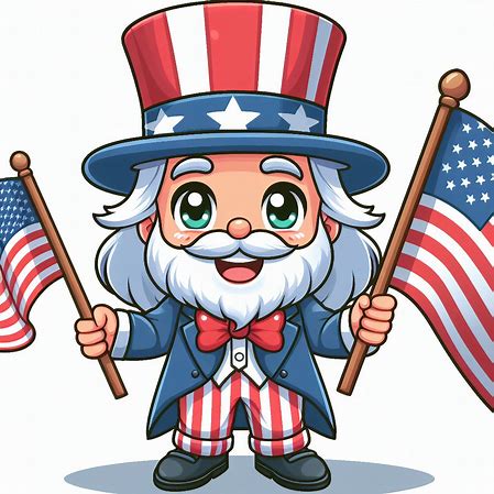 Uncle Sam with Flags 22"