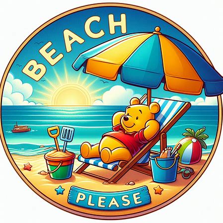 Beach Pooh Bear, 22"