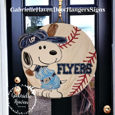 Loyola College Prep (LCP) Snoopy Flyers Baseball with 3D personalization (any team available)
