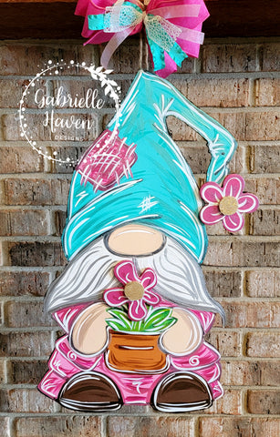 3D Flower Gnome, Pinks & Aquas