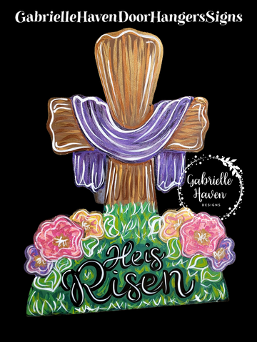 Easter He is Risen Cross