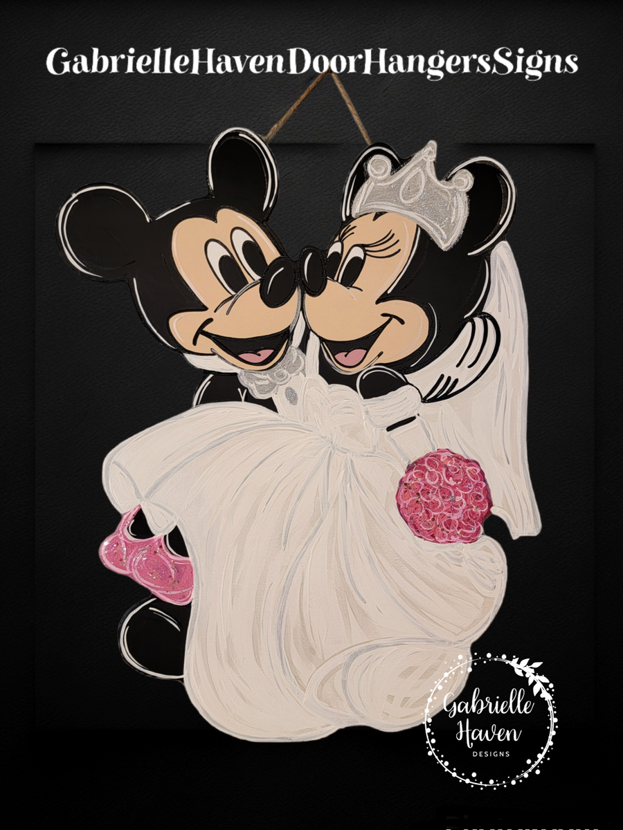 Disney Wedding signs, Mickey & Minnie Wedding signs, Wedding Chair Seat Signs, Mr Mrs Hanging Signs, Wedding 2024 Sign Decor, Mrs. Wedding Sign