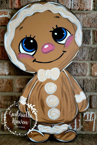 Sweet Gingerbread Christmas Door Hanger or Sign