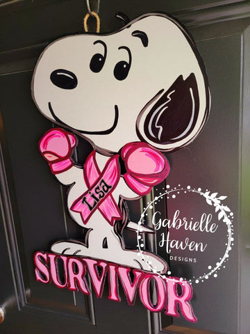 Snoopy Breast Cancer Ribbon