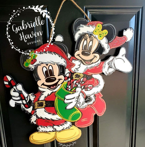 Candy Cane Christmas Mickey Minnie