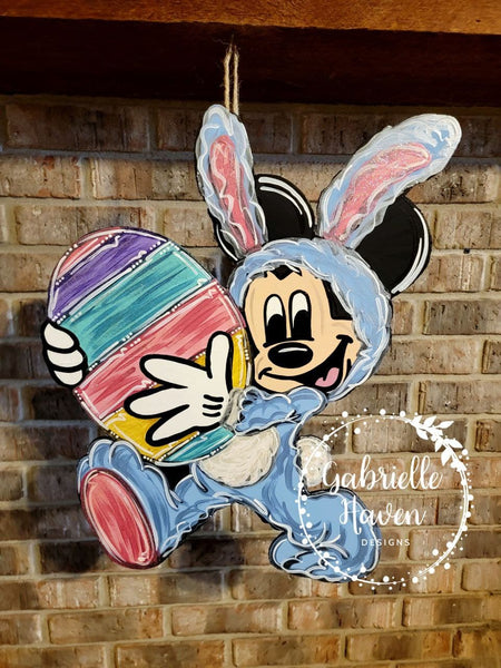 Easter Bunny Mickey Door Hanger, Sign or Yard Art