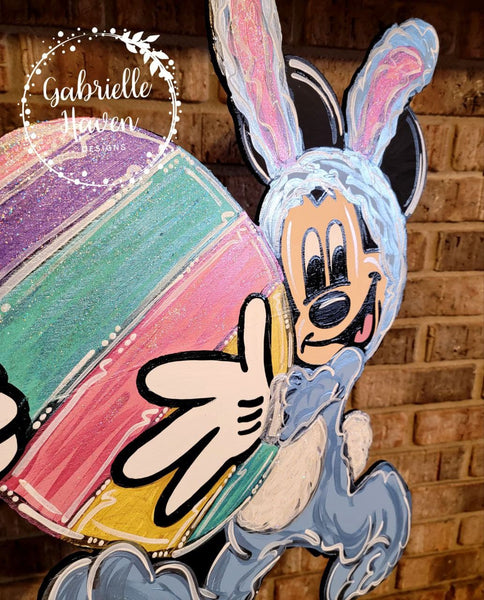 Easter Bunny Mickey Door Hanger, Sign or Yard Art
