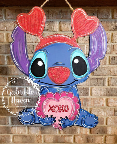 Stitch Valentine XOXO Heart