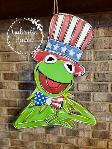 Kermit the Frog Door Hanger, Patriotic Door Hanger, Muppets Door Hanger, Disney Door Hanger
