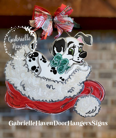 101 Dalmatians Christmas Door Hanger, Wall Sign or Outdoor Decor
