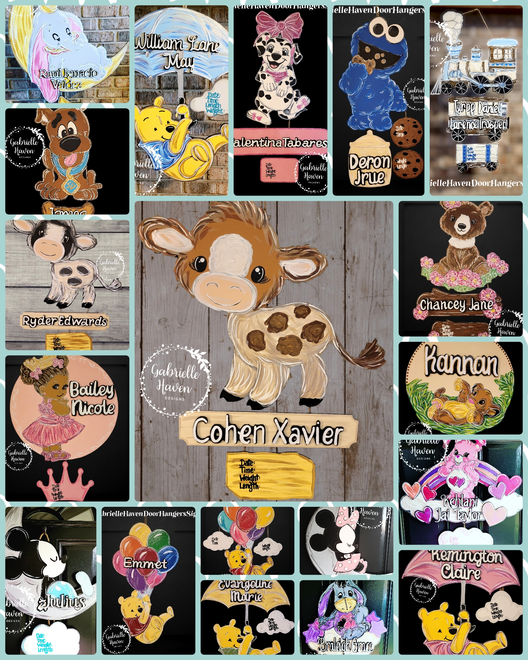 Baby Door Signs and Hospital Door Hanger Collection