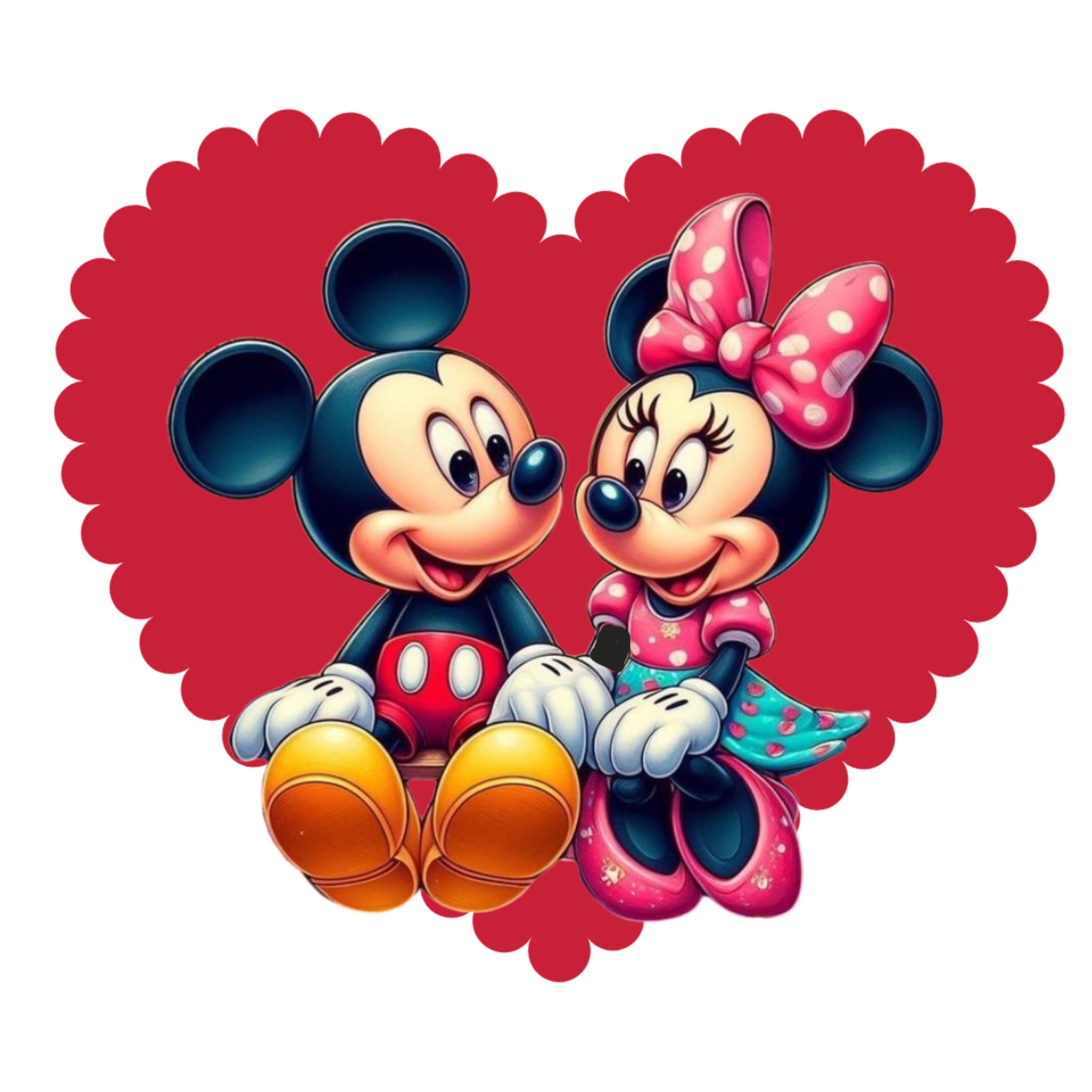 Valentine Ruffle Heart Mickey and Minnie