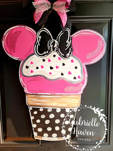 Hot Pink Minnie Mouse Ice Cream Cone