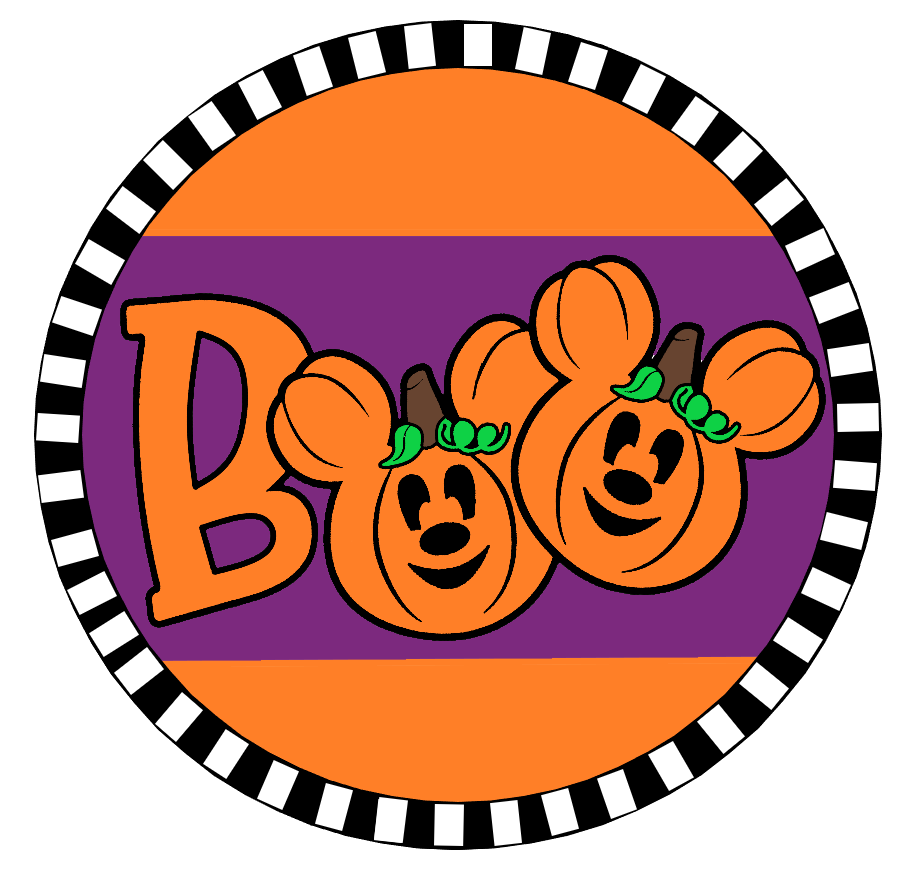 Halloween BOO Mickey Minnie Pumpkins Round