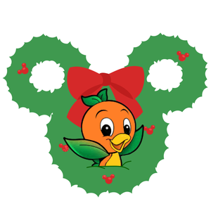 Christmas Mickey Wreath with Orange Bird