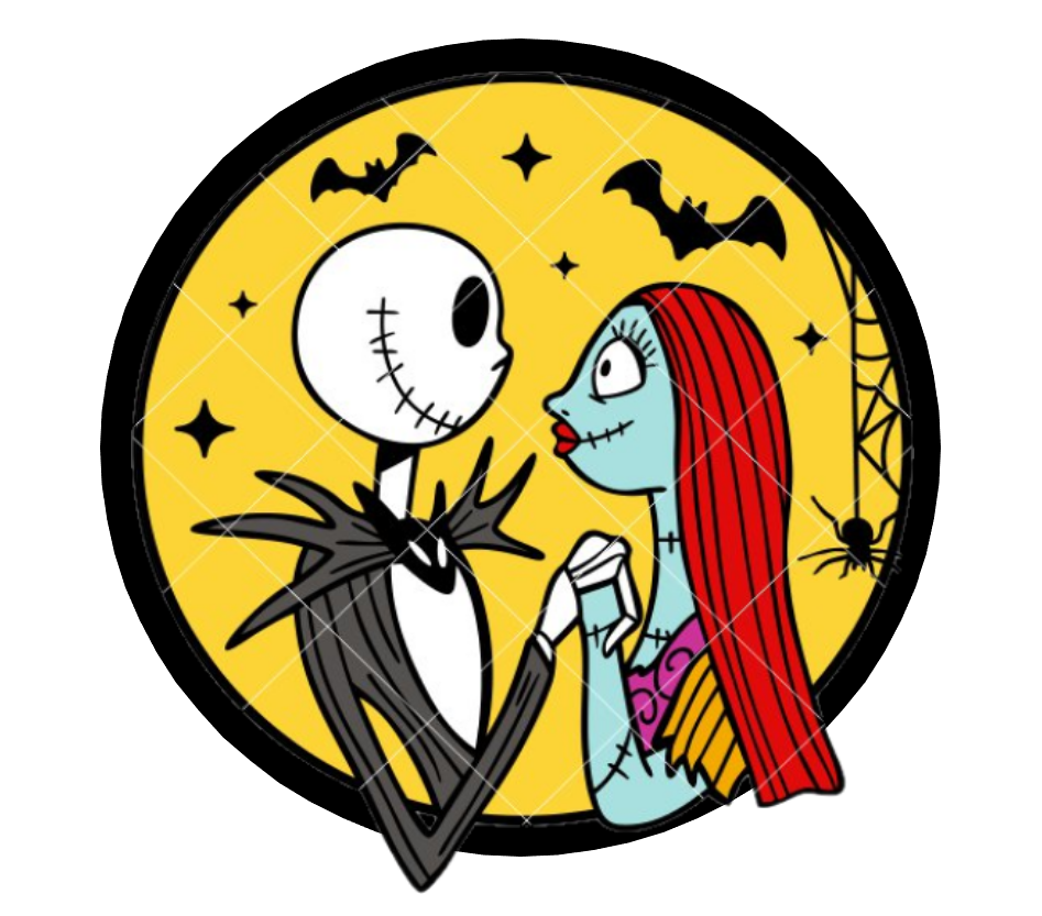 Jack and Sally Round Design, Striped Border