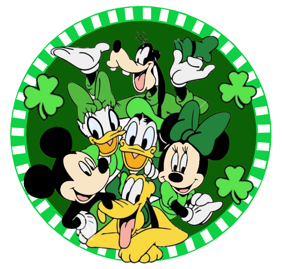 Mickey & Friends St Patrick's Striped Round Design