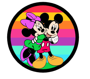 Mickey Minnie Tropical Color Stripes