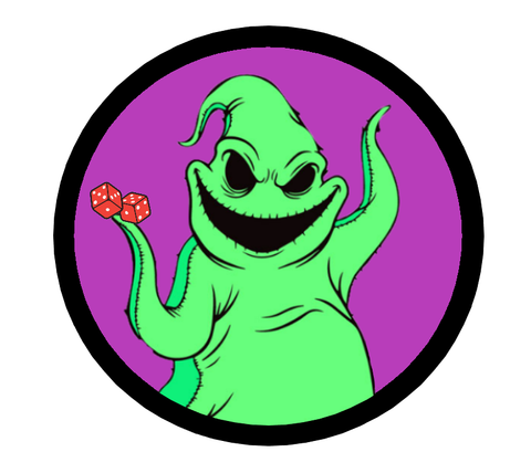 NEW! Oogie Boogie Round Design, Striped BW Border