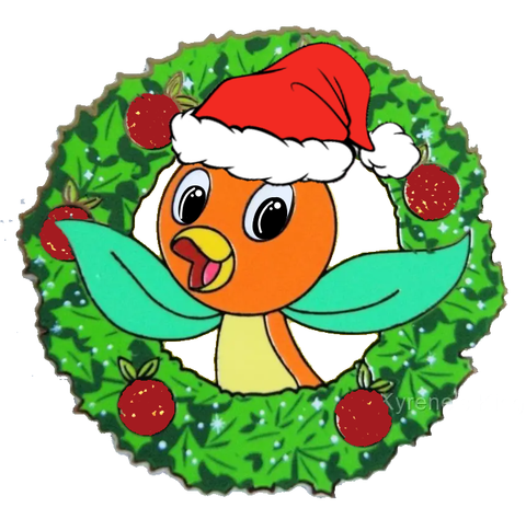 Orange Bird Christmas Wreath Ornament, 8"