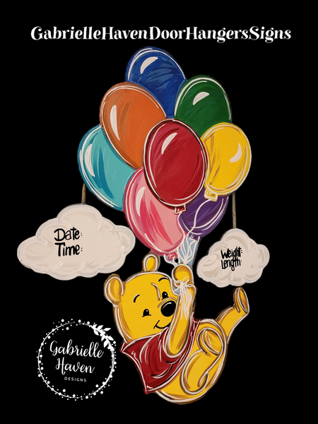 Winnie the Pooh Balloons Baby Sign