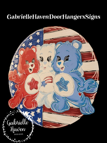 Patriotic Care Bears Trio Round