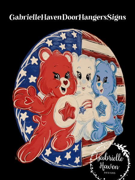 Patriotic Care Bears Trio Round