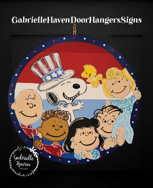 Peanuts Gang Patriotic Stripes