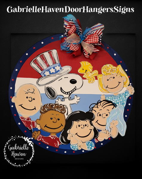 Peanuts Gang Patriotic Stripes