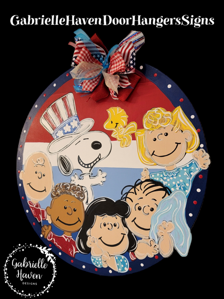 Peanuts Gang Patriotic Stripes