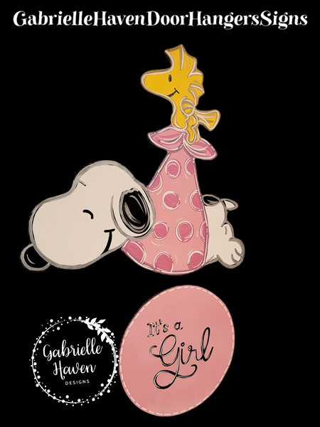 Snoopy Stork Birth Announcement