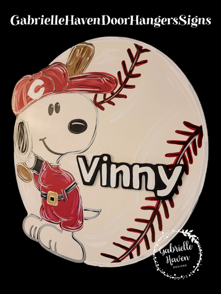 Snoopy Baseball with 3D personalization