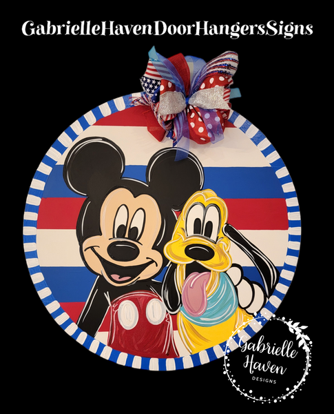 Mickey & Pluto Patriotic Stripes