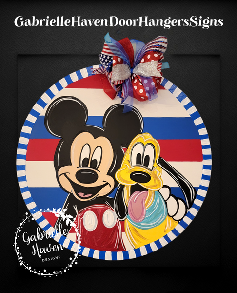 Mickey & Pluto Patriotic Stripes