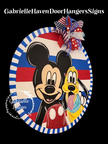 Mickey & Pluto Patriotic Stripes