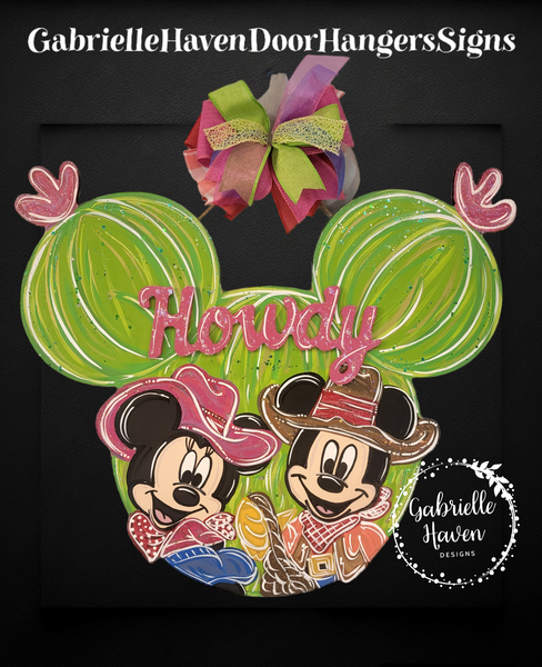 Mickey & Minnie Cowboy Cactus "Howdy"