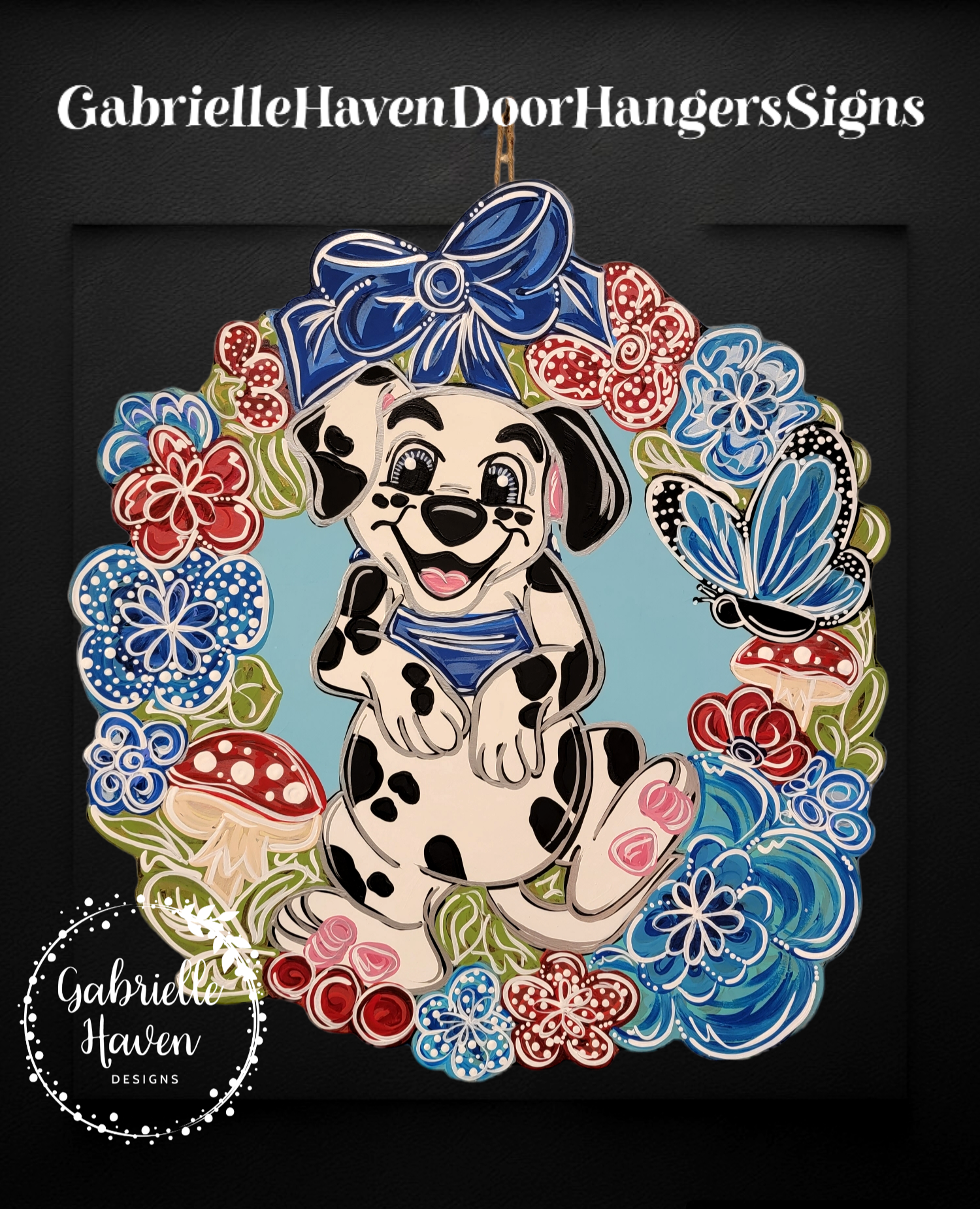 101 Dalmatians Flower Wreath Patriotic