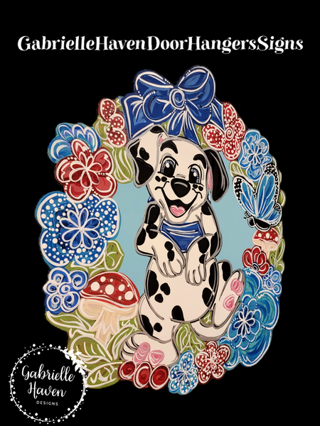 101 Dalmatians Flower Wreath Patriotic