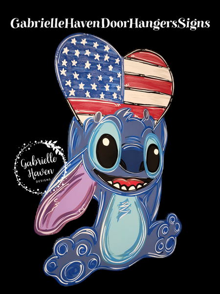 Stitch Patriotic Heart