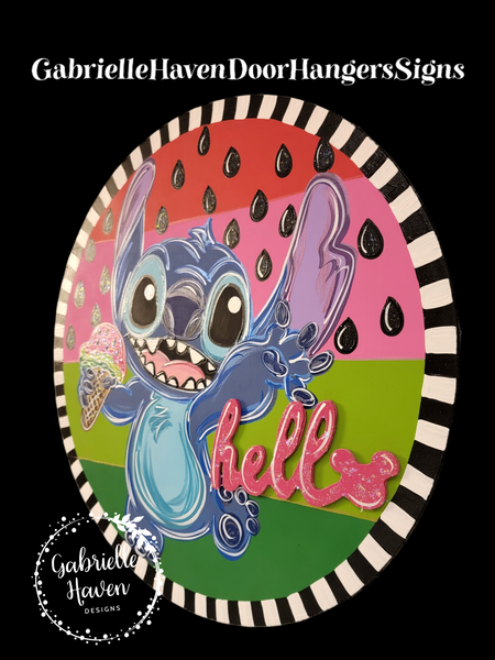 Stitch Watermelon Round - 3D Hello