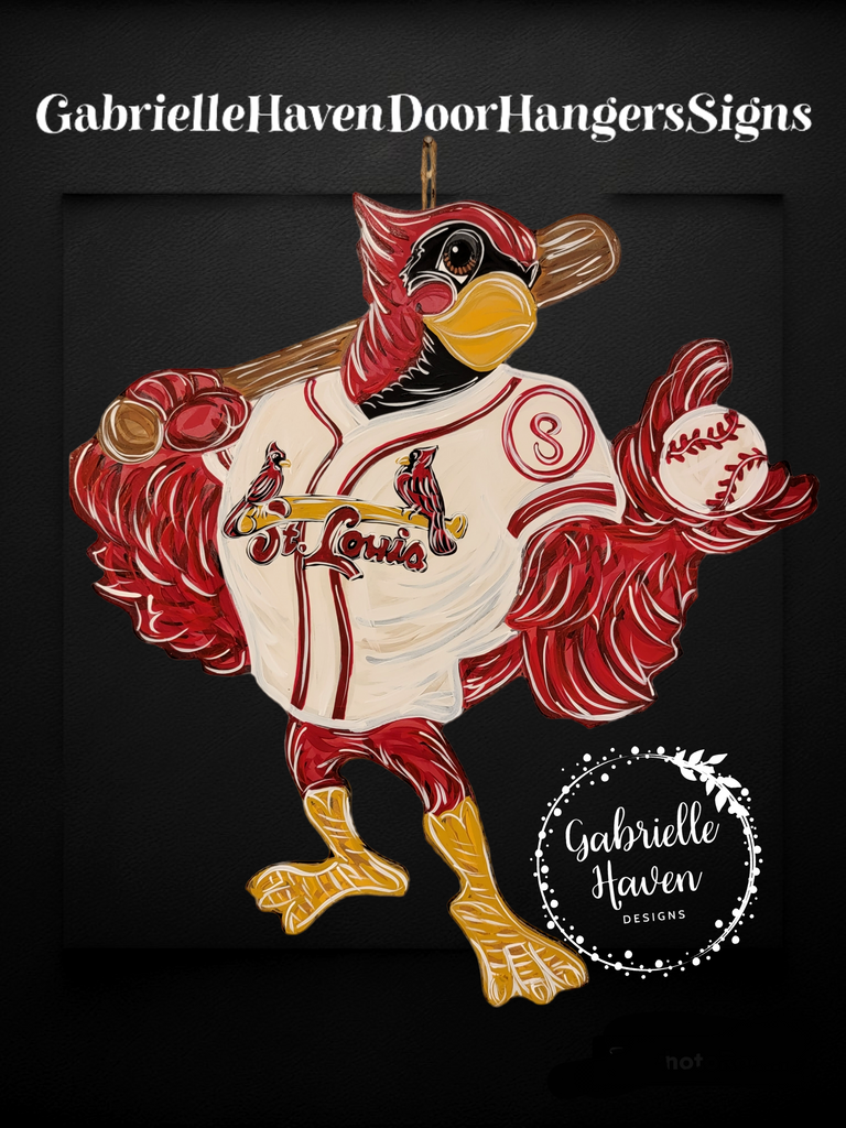 St Louis Cardinals Baseball, St Louis Cardinals Baseball Mascot Fredbird, St  Louis Cardinals Door Hanger Sign Wreath Decor, St Louis Cardinals man cave  decor, St Louis Cardinals Mascot sign, St Louis Cardinals